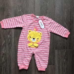Striped body suit for baby